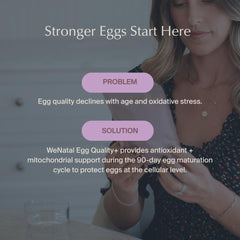 WeNatal Egg Quality+ ALA and vitamin C blend for cellular health.