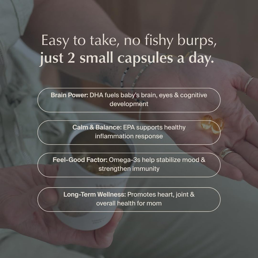 Eco-friendly WeNatal Omega DHA+ sustainable packaging with tin jar