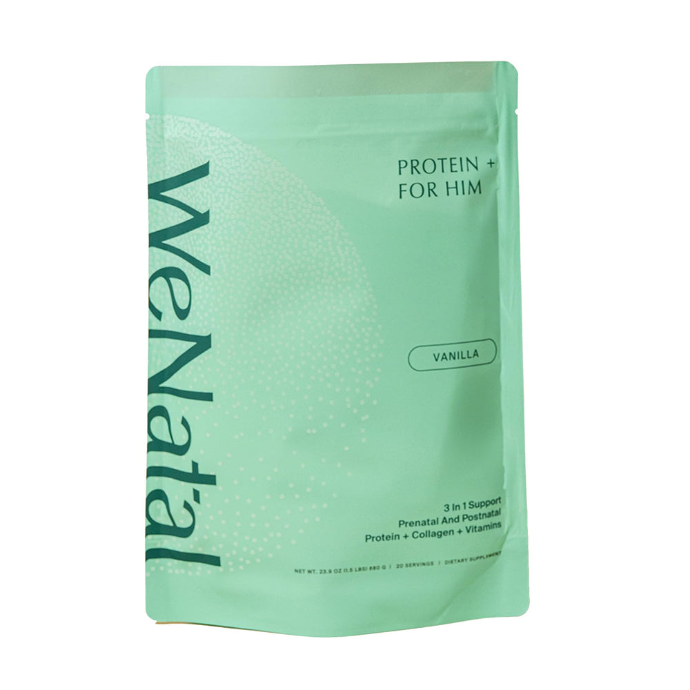 WeNatal Protein for Him vanilla powder ready to mix for daily energy.