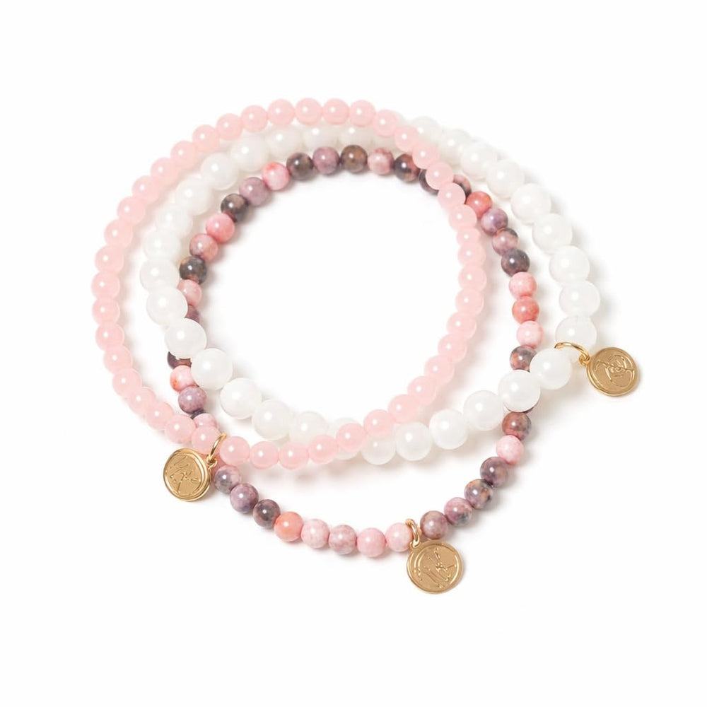 Wendy Kleiner Fertility Stack Moonstone beads shown for balance and cycles