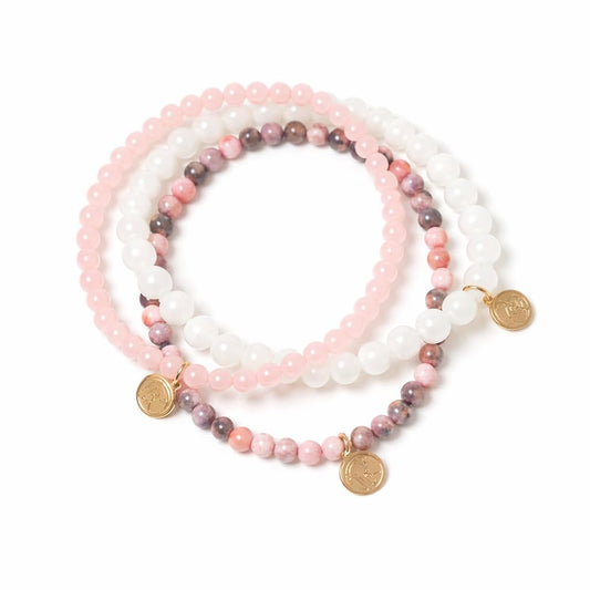 Wendy Kleiner Fertility Stack Moonstone beads shown for balance and cycles