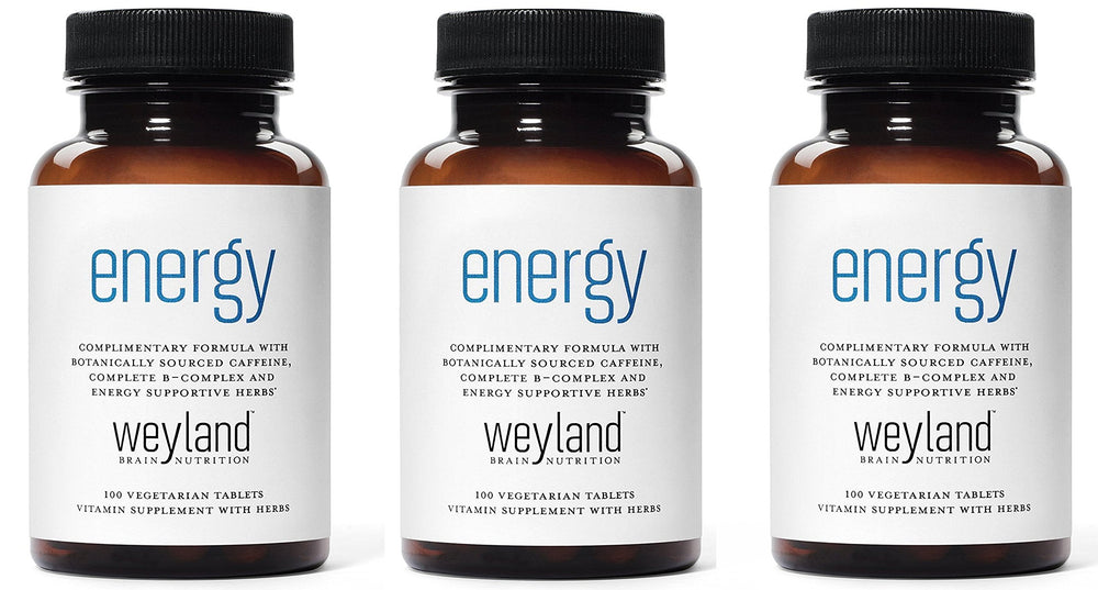 Weyland Energy bottle front view for daily focus support.
