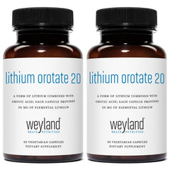 Weyland Lithium Orotate bottle front for daily balance support.