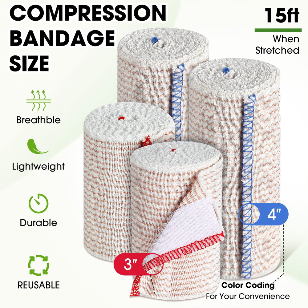Weysat 4-inch elastic bandage wrap close-up highlighting strong loop closure for stability