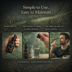 Morning routine shot showing daily wellness with Cellics Drops.