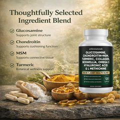 WHDEOW ArthroNaturals ingredients panel with clean, transparent labeling