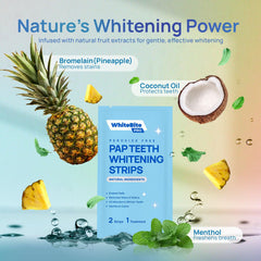 Whitebite Pro pineapple-bromelain formula promotes gentle stain removal from coffee and wine.