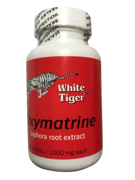White Tiger Oxymatrine bottle with 84 tablets suggesting immune support