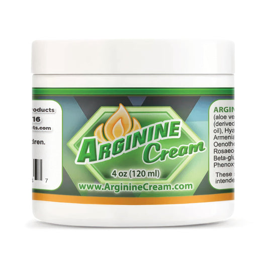 Whole Family Arginine Cream 4oz bottle: smooth absorption for daily wellness.