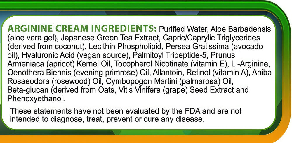 Whole Family Arginine Cream packaging front highlighting unscented option.