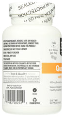 Label detail focusing on 100 count capsules for convenient daily dosing