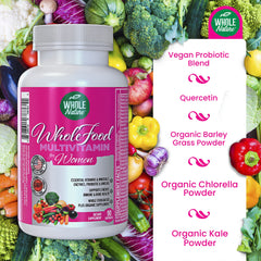 Whole Nature Women's Multi probiotic blend detail highlighting gut-friendly ingredients.
