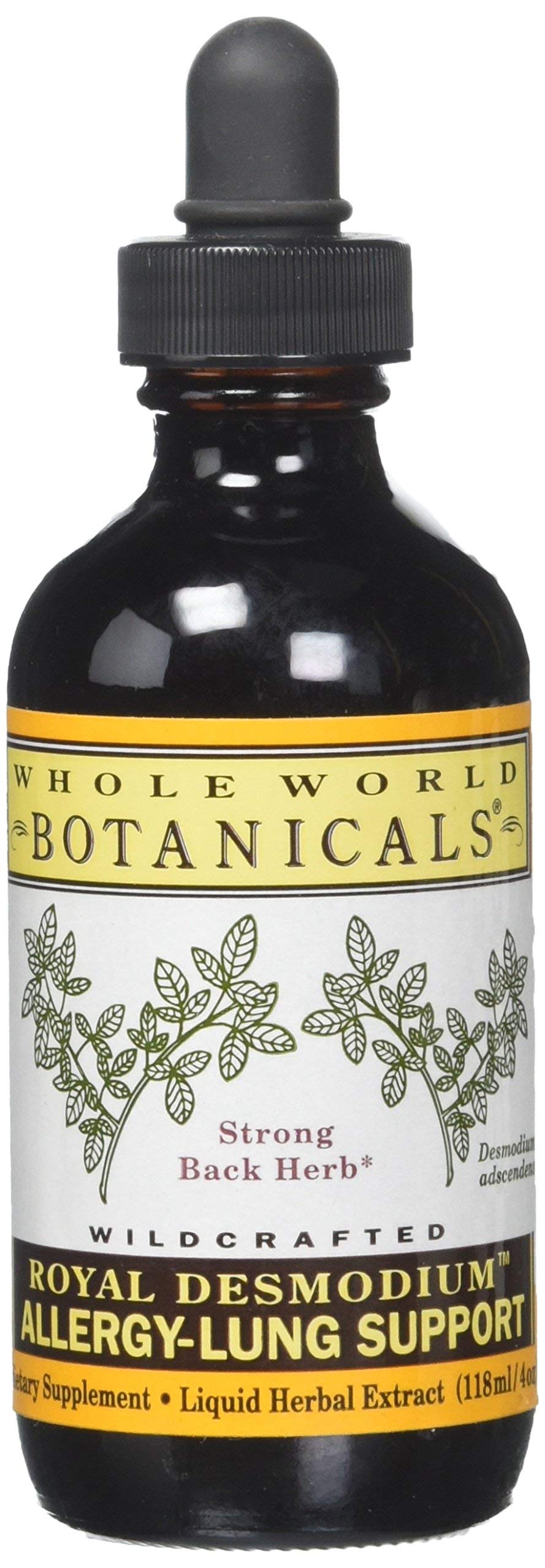 Whole World Botanicals Royal Allergy bottle pour supports easy breathing.