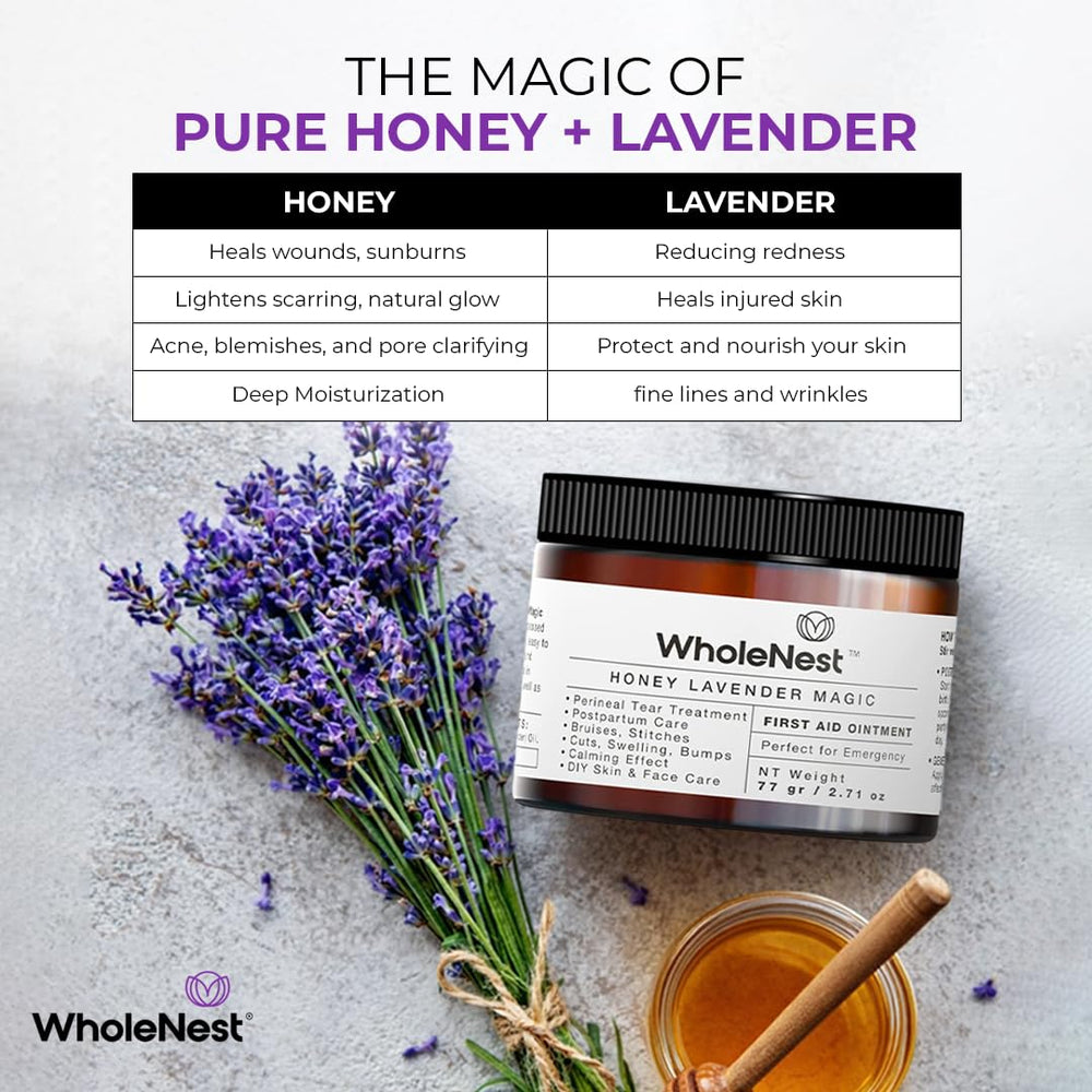 WholeNest Postpartum Kit box highlighting organic essentials for recovery.