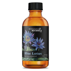 Wholesale Botanics Blue Lotus essential oil packaging label showcasing premium quality