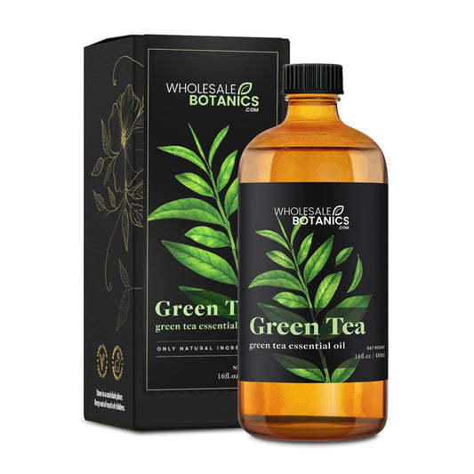 Wholesale Botanics Green Tea Essential Oil bottle with pour for diffusers and blends for aromatherapy