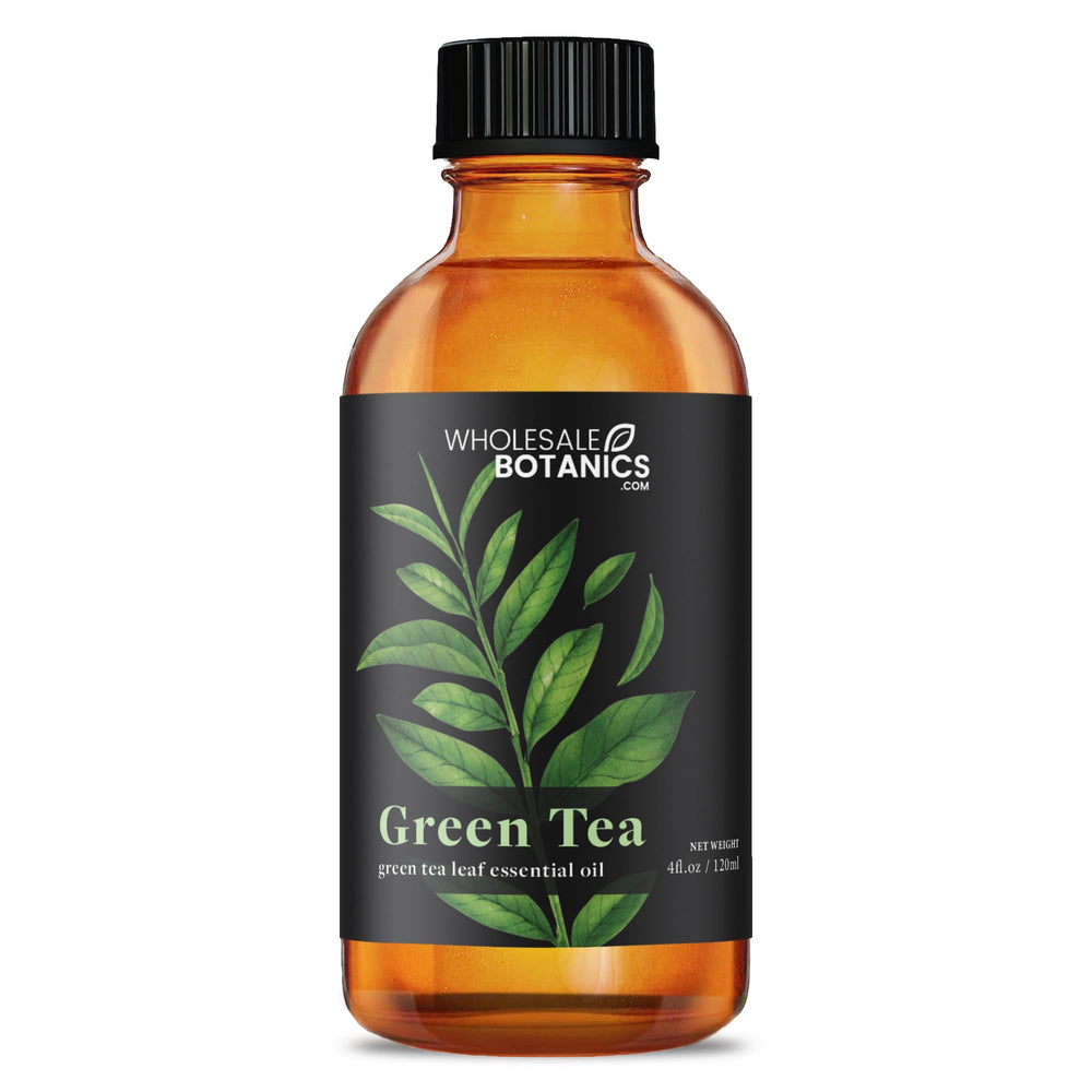Wholesale Botanics Green Tea Essential Oil in a diffuser creating a calming ambiance
