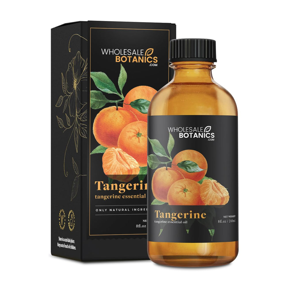 Wholesale Botanics Tangerine Essential Oil bottle for uplifting aromatherapy and DIY skin care.