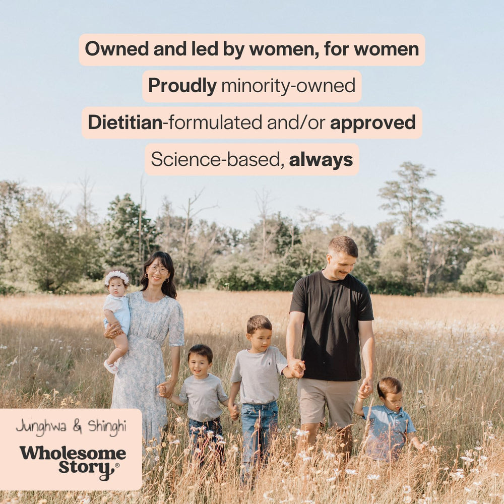 Wholesome Story family-owned brand signals trusted women’s health support.