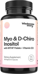 Wholesome Story Myo-Inositol and D-Chiro Inositol bottle for daily wellness