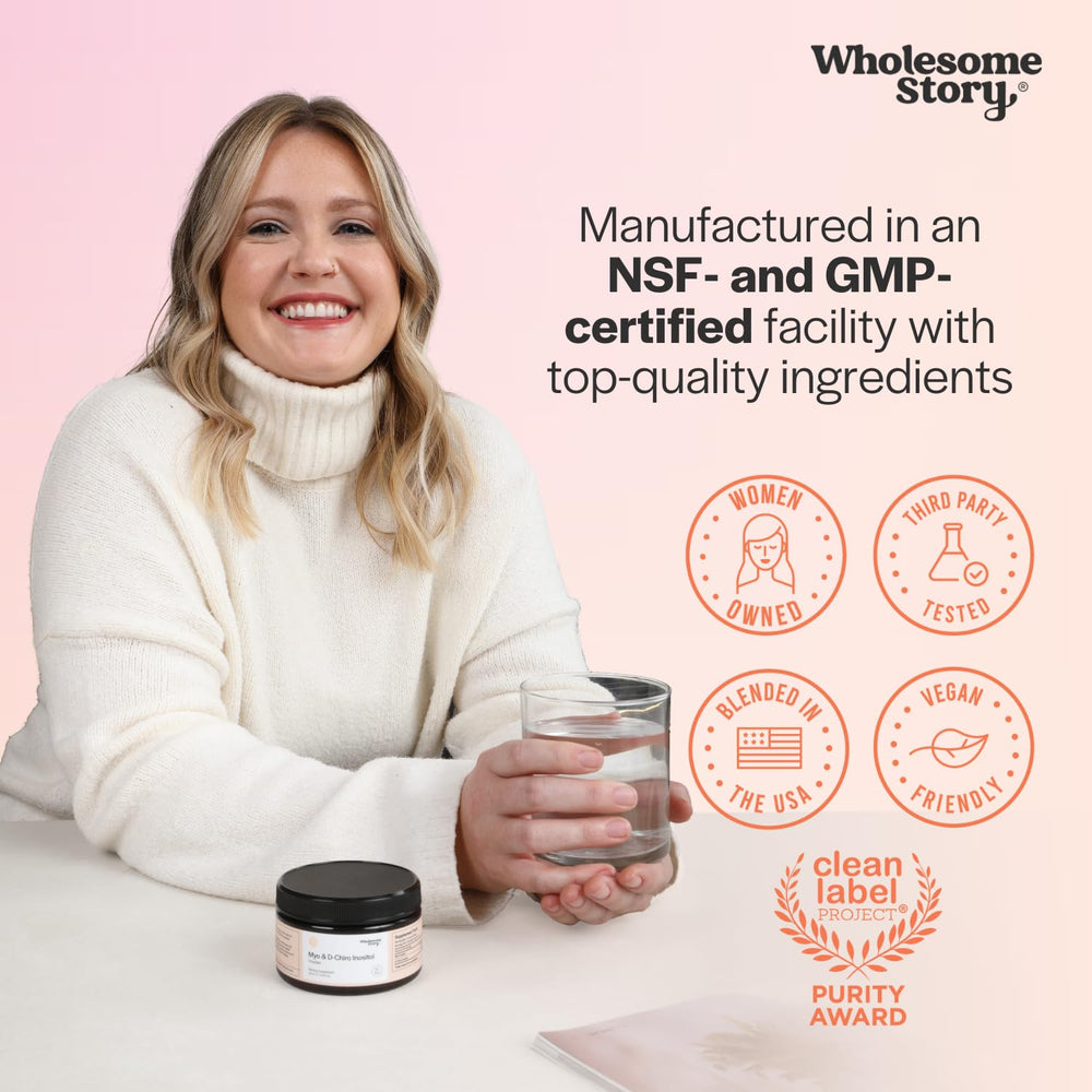 Wholesome Story Powder being stirred into a smoothie.