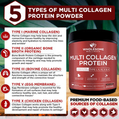 Wholesome Wellness hydrolyzed collagen powder texture close-up.
