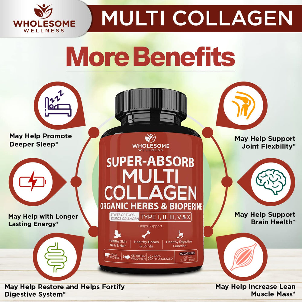 Wholesome Wellness Super-Absorb bottle pour demonstrates easy daily intake.