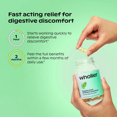 Wholier glass bottle close-up highlighting clean vegan formula