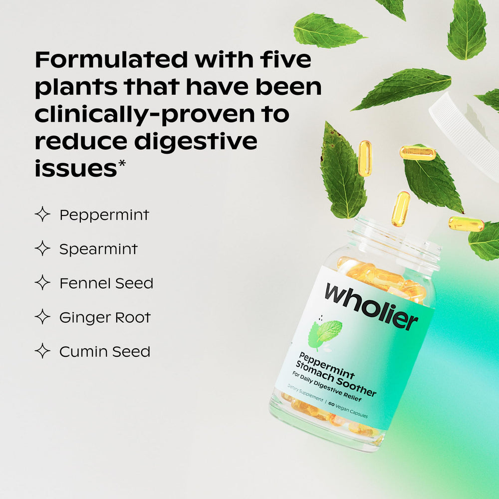 Wholier peppermint oil capsules signaling fast-acting relief