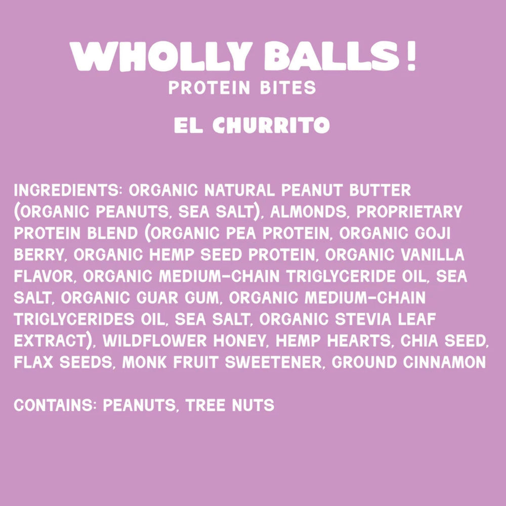 Wholly Balls snack in a bag ready for travel or gym.