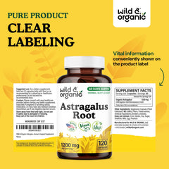 Wild & Organic Astragalus Capsules in daily wellness setup