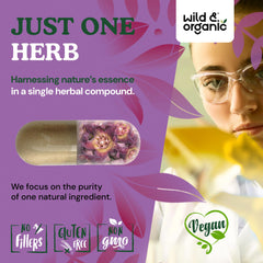 Clear dosing guide for Wild & Organic Caralluma Fimbriata capsules.
