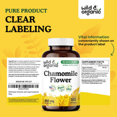 Wild & Organic Chamomile Extract Capsules daily-use scene with a glass of water supports a calm routine.