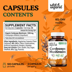 Closeup of Wild & Organic capsules showing smooth, easy-to-swallow coating.
