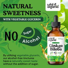 Wild & Organic Ginkgo Biloba Drops alcohol-free tincture in glycerin base
