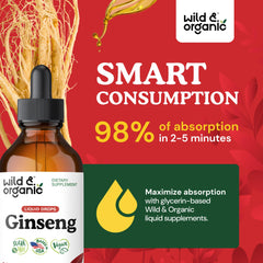 Wild & Organic ginseng tincture dropper ready for a measured serving