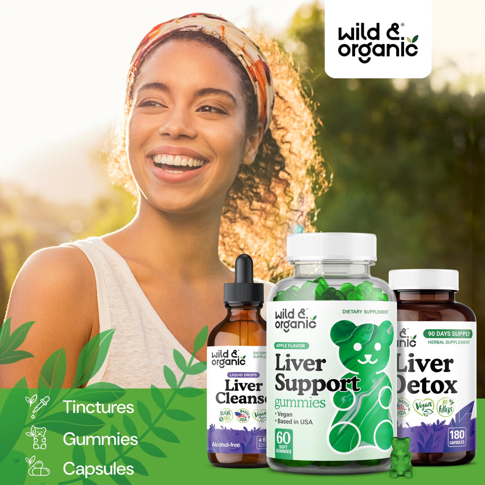 Wild & Organic gummy texture closeup reveals chewy, herbal consistency.