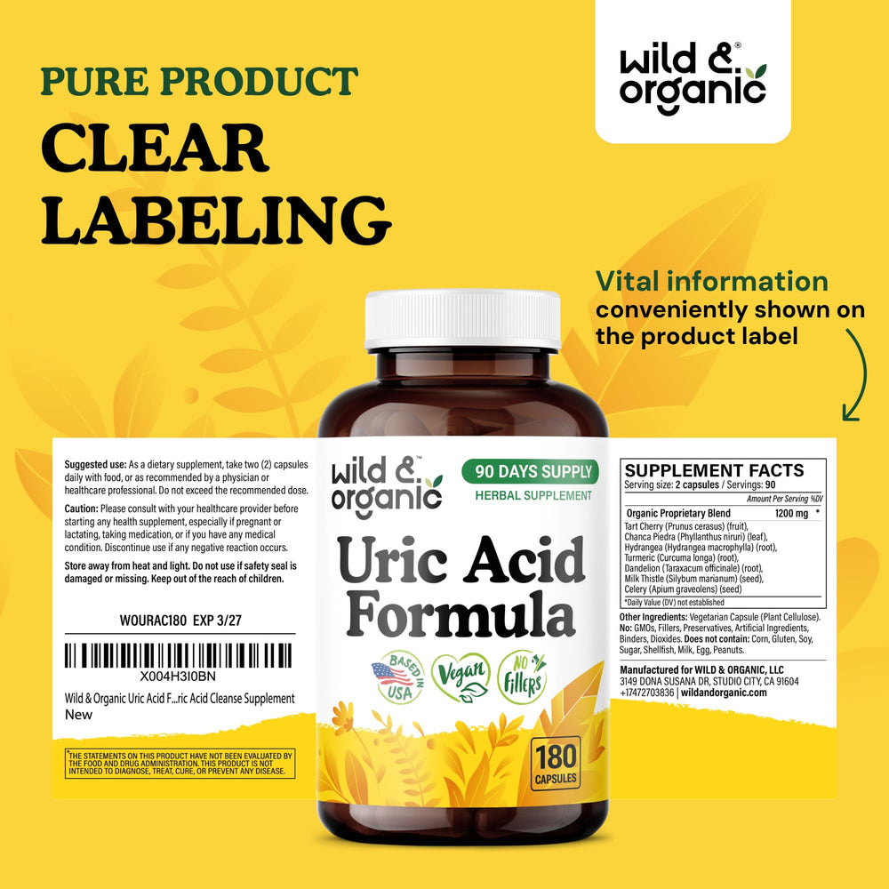 Wild and Organic non-GMO ingredients label communicates clean formulation.