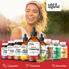 Wild & Organic vegan ingredients glycerin base shown in labeling