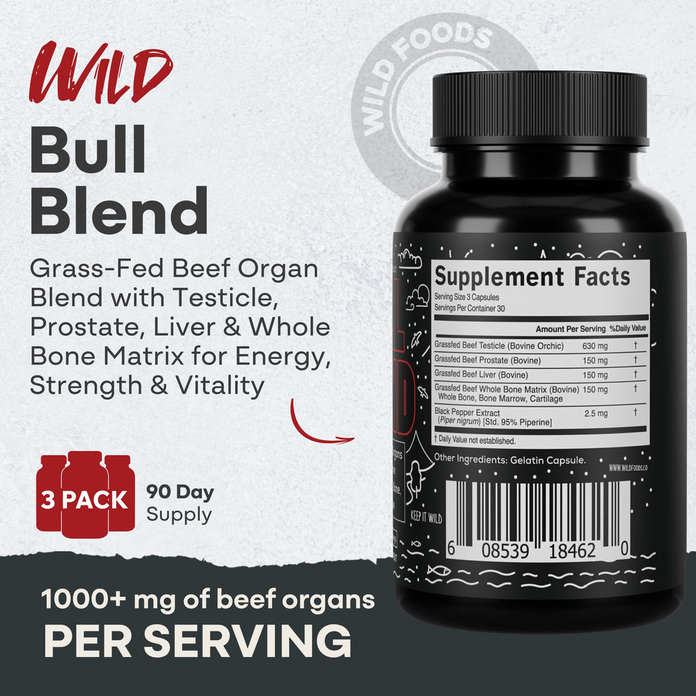 Wild Foods beef testicle capsules illustrate ancestral nutrition supporting overall wellness.