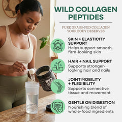 Wild Foods Collagen Peptides Powder dissolving instantly in hot drink for seamless daily use.