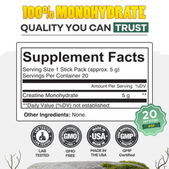 Wild Foods creatine monohydrate with clean ingredients for vegan and allergen-free diets.