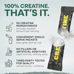 Wild Foods creatine stick packet dissolves easily in water for quick use.