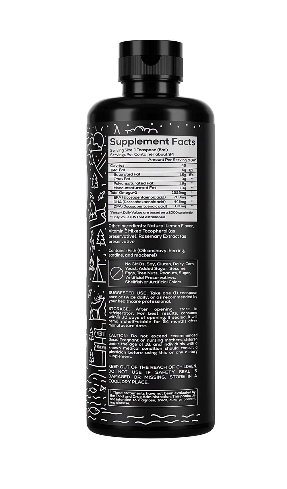 Wild Foods Liquid Omega-3 Lemon pour captures easy serving for smoothies