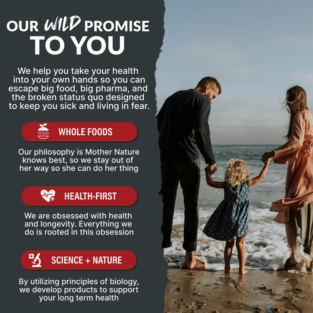 Wild Foods packaging closeup emphasizes New Zealand grass-fed organ sourcing.