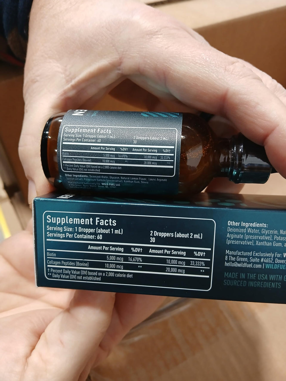 WILD FUEL daily routine with collagen drops for consistent use.