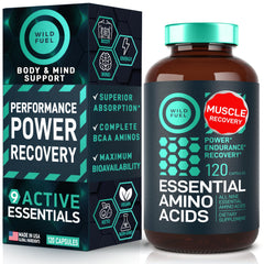 Wild Fuel Essential Amino Acids bottle for daily supplementation and recovery support.