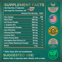 Wild Fuel saw-palmetto-arginine capsules designed for overall fertility nutrition.