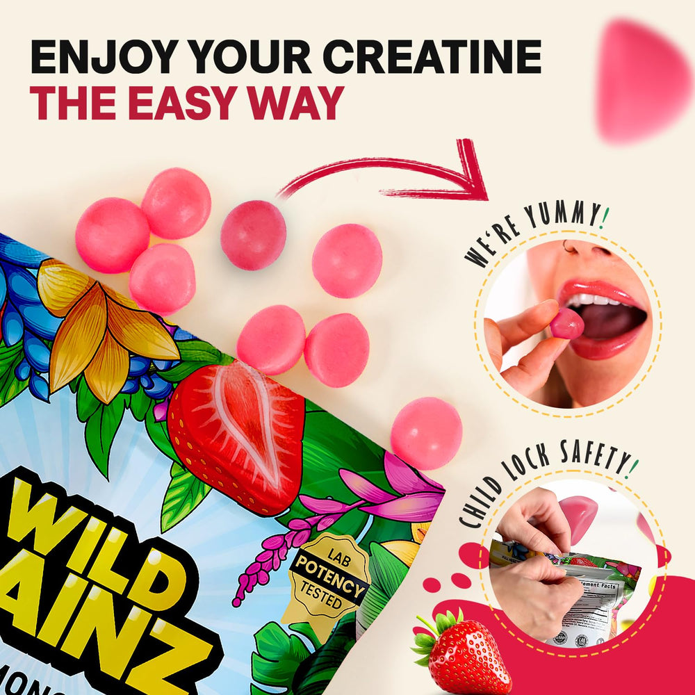 WILD GAINZ gym-bag scene emphasizes portable supplementation