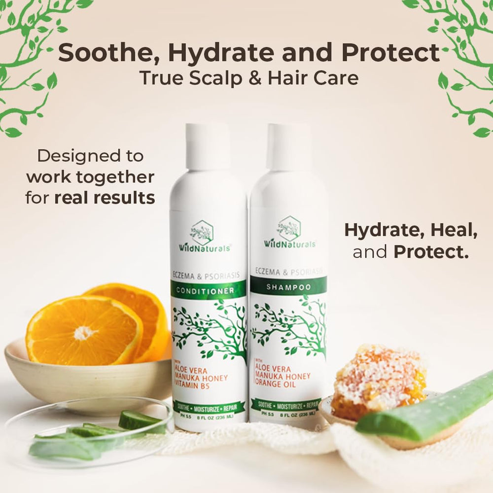 Wild Naturals cehami plant visual conveys calming support for itching and redness.